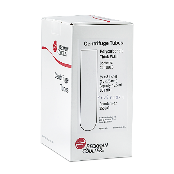 355630_10 mL Open-Top Thickwall Polycarbonate Tube, 16 x 76mm - 25Pk